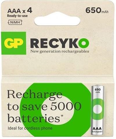 GP AAA 650 mAh Şarjlı İnce Kalem Pil 4lü Paket GP65AAAHCEM-2GBR4