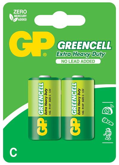 GP Greencel R14 Orta Boy Çinko Pil 2li Paket GP14G-U2