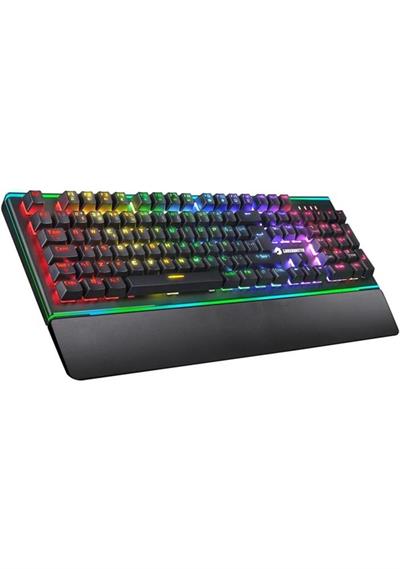 GameBooster G906B Spectrum Rainbow Aydınlatmalı Bileklikli Mekanik Oyun Klavyesi