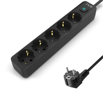 INCA IPW-44SY3 4lü 3mt Siyah Yeşil Akım Korumalı Priz