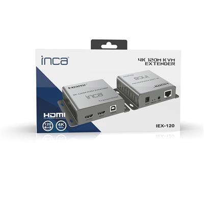 Inca IEX-120 HDMI 4K@30Hz 120mt KVM Network Extender 4K@30Hz (CAT-5e-CAT-6 Kablo Uzunluğu)