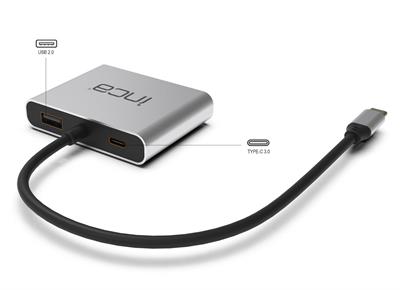 Inca ITPC-4 T Usb C To 2x Hdmı 4K USb 2.0+Pd