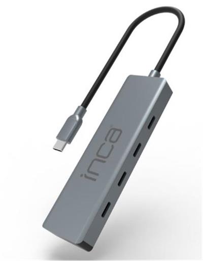 Inca ITPT-4TX 4 Port Type-C 3.1 Veri ile3.1 10 Gbps Type-C Çoklayıcı Kablo uzunluğu 15cm