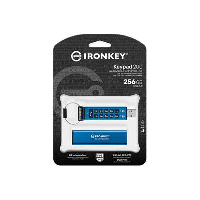 Kingston IKKP200-256GB 256GB IronKey Keypad 200, FIPS 140-3 Lvl 3 (Pending) Flash Bellek