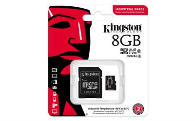 Kingston SDCIT2-8GB 8GB microSDHC Industrial C10 A1 pSLC Card + SD Adapter Hafıza Kartı