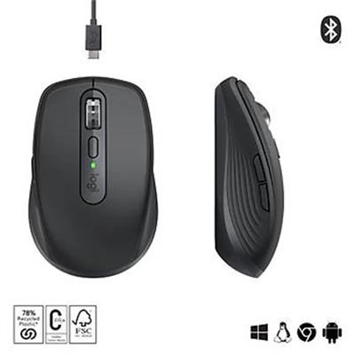 LOGITECH MX ANYWHERE 3S KOMPAKT OPTİK SENSÖRLÜ SESSİZ BLUETOOTH KABLOSUZ MOUSE SİYAH 910-006929