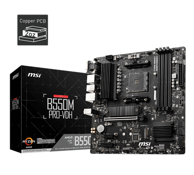 MSI B550M PRO-VDH DDR4 4400MHZ 1XVGA 1XHDMI 1XDP 2XM.2 USB 3.2 MATX AM4 (AMD 5000 VE 3000 SERİSİ İŞLEMCİ UYUMLU)