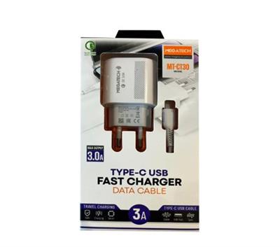 Megatech CC03(CC22-T3) 5v-3.0A Ev Şarj+Type-c Kablo Hızlı Şarj
