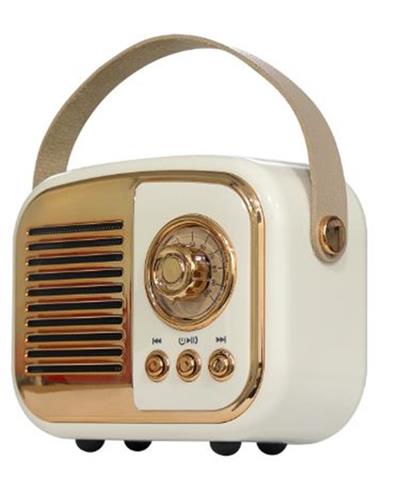 Mikado MD-24BT Echoes 3W 800mAh Beyaz Usb+TF Kart+Bluetooth Destekli Klasik Retro Müzik Kutusu