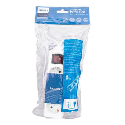 Philips SPS1030A-51 3lü 2 Metre Topraklı Priz Çocuk Korumalı Anahtarlı