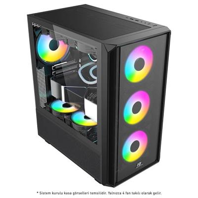 PowerBoost PB-P3602BB 850w 80+ Bronze USB 3.0 ATX Mesh ARGB fan siyah kasa