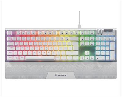 Rampage Carbon Beyaz RGB Q Gaming Oyuncu Klavye Bilek Destekli Red Switch