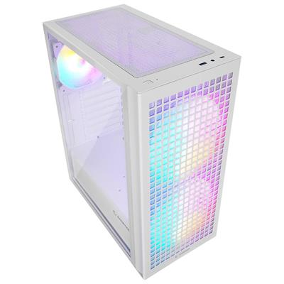 Rampage GYRA V1 WHITE Mesh 650W 80 Plus Bronze 1-12cm+2-16cm Rainbow Fan Type-c Oyuncu Kasası