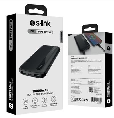 S-link IP-G11N 10000mAh Micro+Usb+ Type-C Giriş+Çıkış Siyah Taşınabilir Pil Şarj Cihazı Powerbank