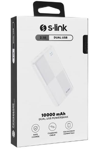 S-link IP-G12N 10000mAh Micro+Usb+ Type-C Giriş+Çıkış Beyaz. Taşınabilir Pil Şarj Cihazı Powerbank