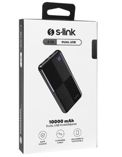 S-link IP-G12N 10000mAh Micro+Usb+ Type-C Giriş+Çıkış Siyah Taşınabilir Pil Şarj Cihazı Powerbank