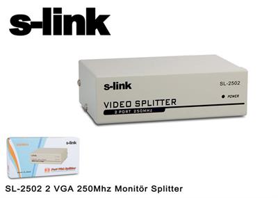 S-link SL-2502 2 VGA 250Mhz Monitör Splitter