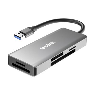 S-link SL-CR51 TypeC ve USB3.0 CF, SD, M2, Micro SD, MS 5 in 1 Metal Kart Okuyucu