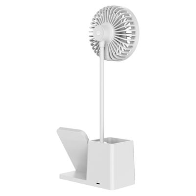 S-link SL-M9055 Beyaz TypeC 10W Kablosuz Şarj Cihazı Fanlı Kalemlikli Masa Lambası