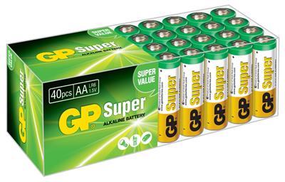 Süper Alkalin LR6 AA Boy Kalem Pil 40lı Paket GP15A-2VS40