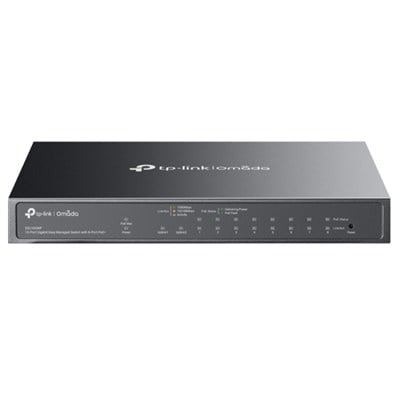 TP-LINK OMADA ES210GMP 10 PORT GIGABIT + 8-PORT POE+ YÖNETİLEBİLİR 123W POE METAL KASA SWITCH