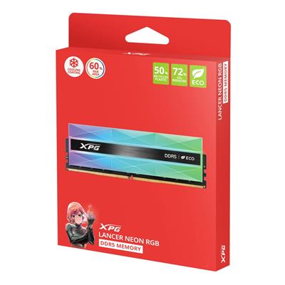 XPG 16GB-2 Lancer Neon RGB DDR5 6400MT-s CL 32-39-39 1.4V Soğutuculu PC Ram