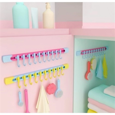 10 Kancalı Raylı Mutfak ve Banyo Düzenleyici Askı