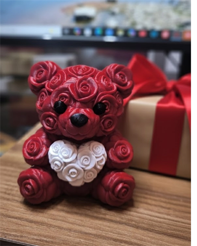 10 cm 3D Kalp Tutan Ayıcık Dekoratif Sevgililer Günü Hediyesi