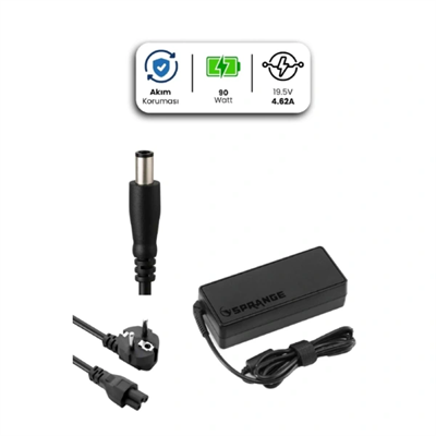 19.5V 4.62A 7.4 * 5.0mm 90W DELL İçin Laptop Adaptör