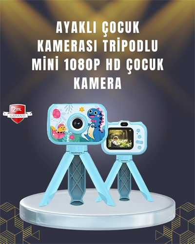 2 inç Ekranlı Çocuk Kamerası – Çizgi Film Efektli ve Müzik Çalar Özellikli