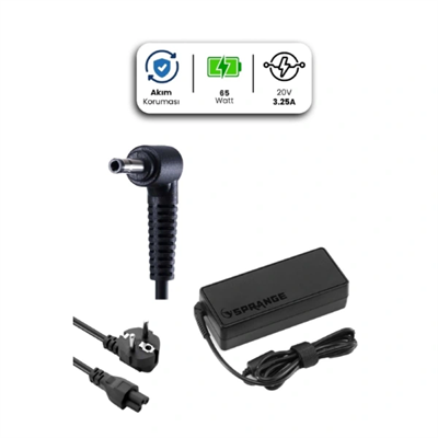 20V 3.25A 4.0 * 1.7 Bullet 65W LENOVO İçin Laptop Adaptör