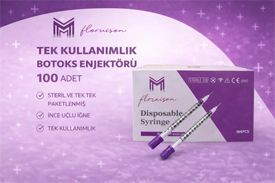 30G x 8MM 1 ML Tek Kullanımlık Hassas Uçlu İnsülin Enjektörü 100 Adet 1 Kutu