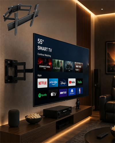 32 55 İnç Televizyon Askı Aparatı Duvara Monte Hareketli TV Tutucu