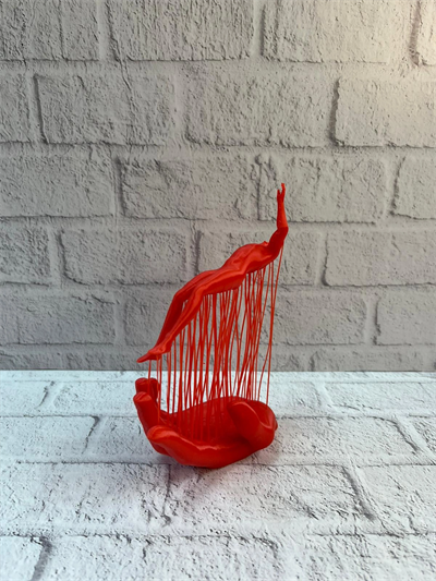 3D El Formlu İnsan Figürü Kırmızı Soyut Tasarım Dekoratif Biblo 12x18 cm