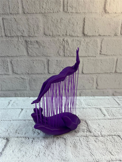 3D El İnsan Figürü Mor Modern Sanatsal Dekoratif Biblo 12x18 cm