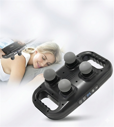4 Başlıklı Masaj Tabancası - Ergonomik Derin Doku Sırt ve Boyun Masaj Aleti Ağrı ve Sızı Giderici