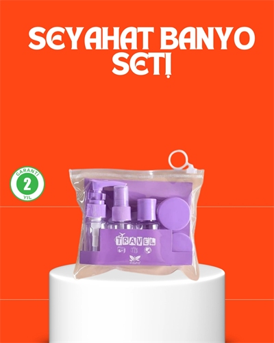 5 Parça Seyahat Kişisel Bakım Seti Şişe Sprey Krem Kutulu