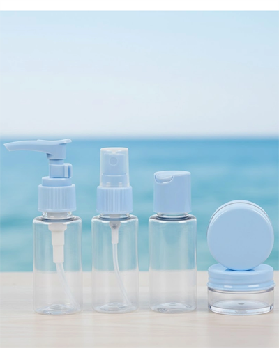 5’li Seyahat Dolum Şişe Seti 30 ml Şeffaf Taşıma Çantalı