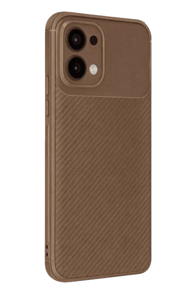 A6 Pro 4G Auto Focus Karbon Kapak - Kahverengi