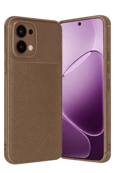 A6 Pro 4G Auto Focus Karbon Kapak - Kahverengi