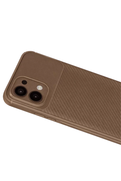 A6 Pro 4G Auto Focus Karbon Kapak - Kahverengi
