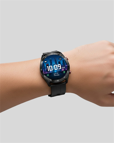 Akıllı Saat Titanyum Kasa Yuvarlak Ekran Alarm Uyku ve Sağlık Takibi Titreşimli