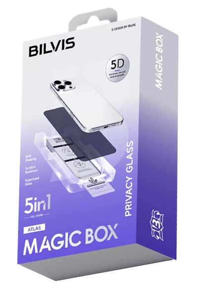 Apple iPhone 11 Bilvis 5in1 5D Magic Hayalet Cam Ekran Koruyucu - Siyah