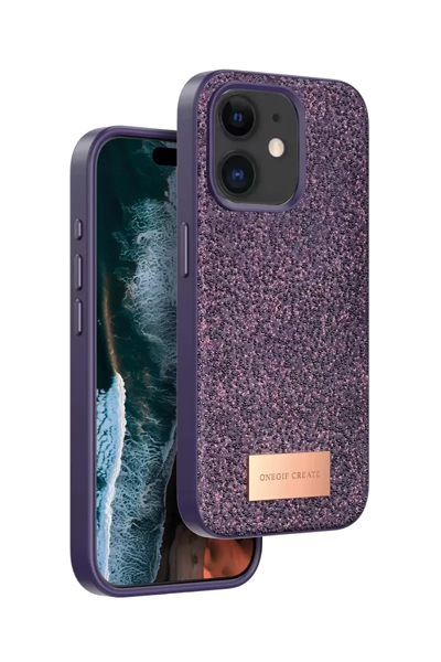 Apple iPhone 11 Bright Simli Kapak - Derin Mor