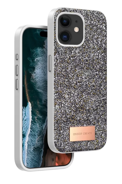 Apple iPhone 11 Bright Simli Kapak - Gümüş