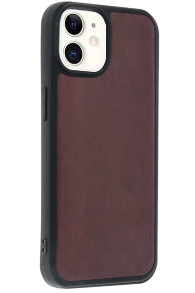 Apple iPhone 11 Kılıf Aras Deri Kapak - Bordo