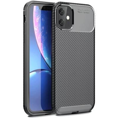 Apple iPhone 11 Kılıf Auto Focus Karbon Kapak - Siyah