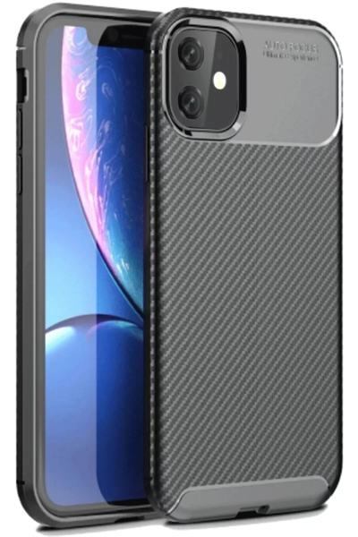 Apple iPhone 11 Kılıf Auto Focus Karbon Kapak - Siyah