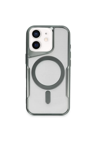 Apple iPhone 11 Kılıf Boyi Magsafe Silikon Kapak - Yeşil