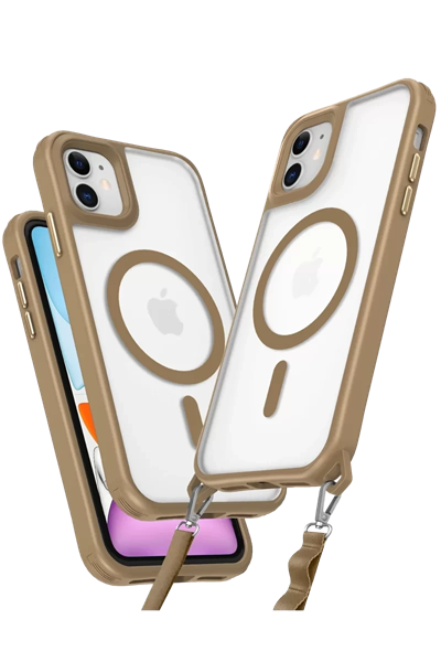 Apple iPhone 11 Kılıf Enka Magsafe Silikon Kılıf - Desert